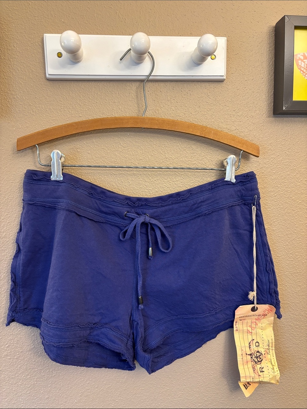 NEW! Da-Nang Women's MEDIUM Purple Blue  Drawstring Jersey Knit Shorts